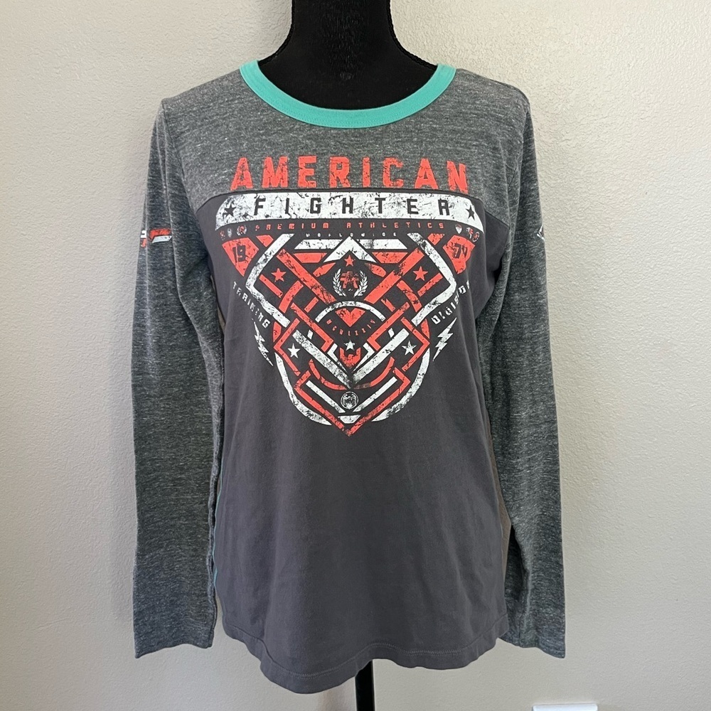 AMERICAN FIGHTER Kincaid Gray Long Sleeve T-Shirt